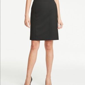 Ann Taylor 100% Silk Black Classy A-Line Skirt